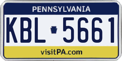PA license plate KBL5661
