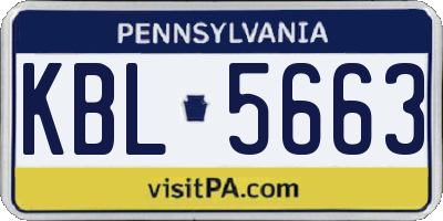 PA license plate KBL5663