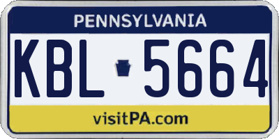 PA license plate KBL5664
