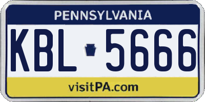 PA license plate KBL5666