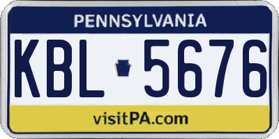 PA license plate KBL5676