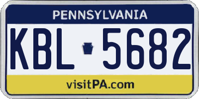 PA license plate KBL5682
