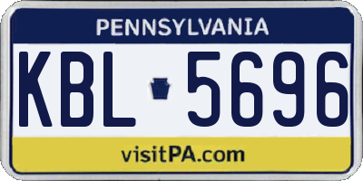 PA license plate KBL5696