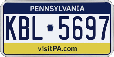 PA license plate KBL5697