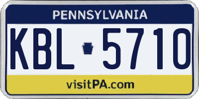 PA license plate KBL5710