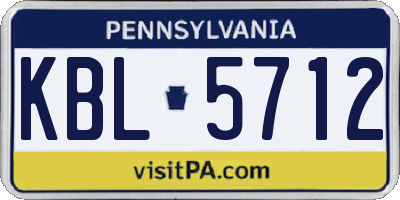 PA license plate KBL5712