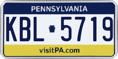 PA license plate KBL5719