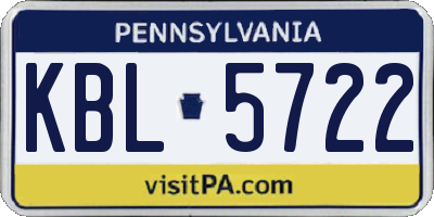 PA license plate KBL5722