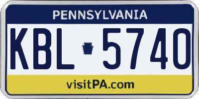 PA license plate KBL5740