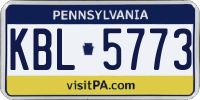 PA license plate KBL5773