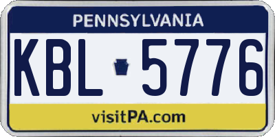 PA license plate KBL5776