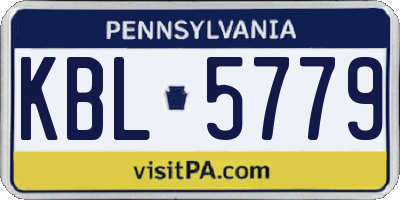 PA license plate KBL5779
