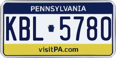 PA license plate KBL5780