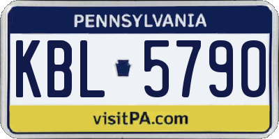 PA license plate KBL5790