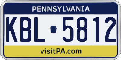 PA license plate KBL5812