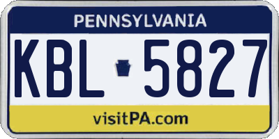 PA license plate KBL5827