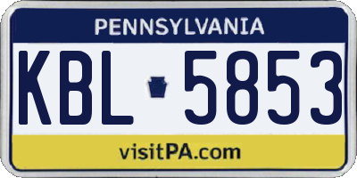 PA license plate KBL5853
