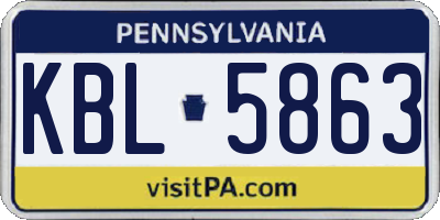 PA license plate KBL5863