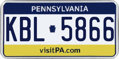 PA license plate KBL5866
