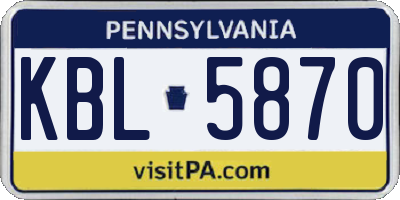 PA license plate KBL5870