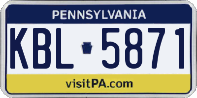 PA license plate KBL5871