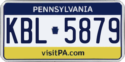 PA license plate KBL5879