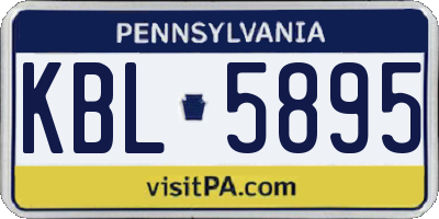 PA license plate KBL5895