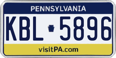 PA license plate KBL5896