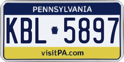 PA license plate KBL5897