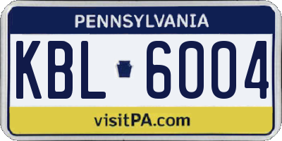 PA license plate KBL6004