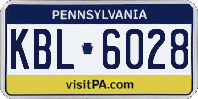 PA license plate KBL6028