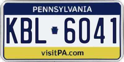 PA license plate KBL6041