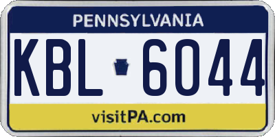 PA license plate KBL6044