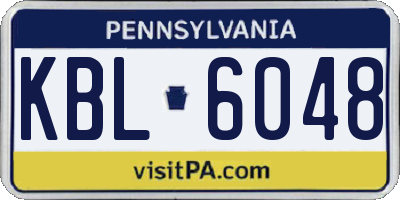 PA license plate KBL6048