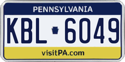 PA license plate KBL6049