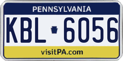 PA license plate KBL6056