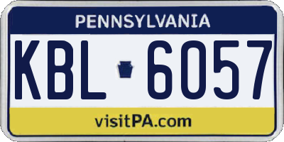 PA license plate KBL6057