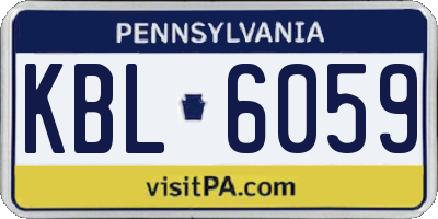 PA license plate KBL6059