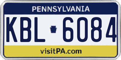 PA license plate KBL6084