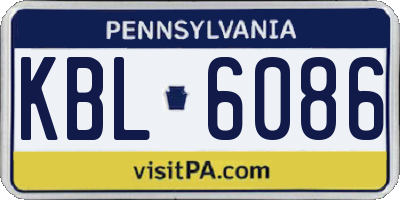 PA license plate KBL6086