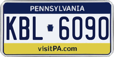 PA license plate KBL6090
