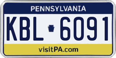 PA license plate KBL6091