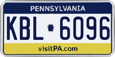 PA license plate KBL6096