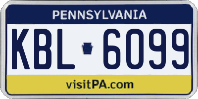 PA license plate KBL6099