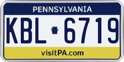 PA license plate KBL6719
