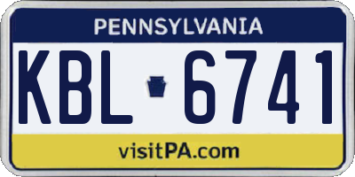 PA license plate KBL6741