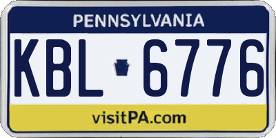 PA license plate KBL6776