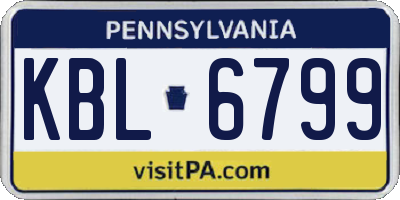 PA license plate KBL6799