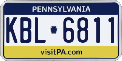 PA license plate KBL6811