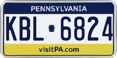 PA license plate KBL6824